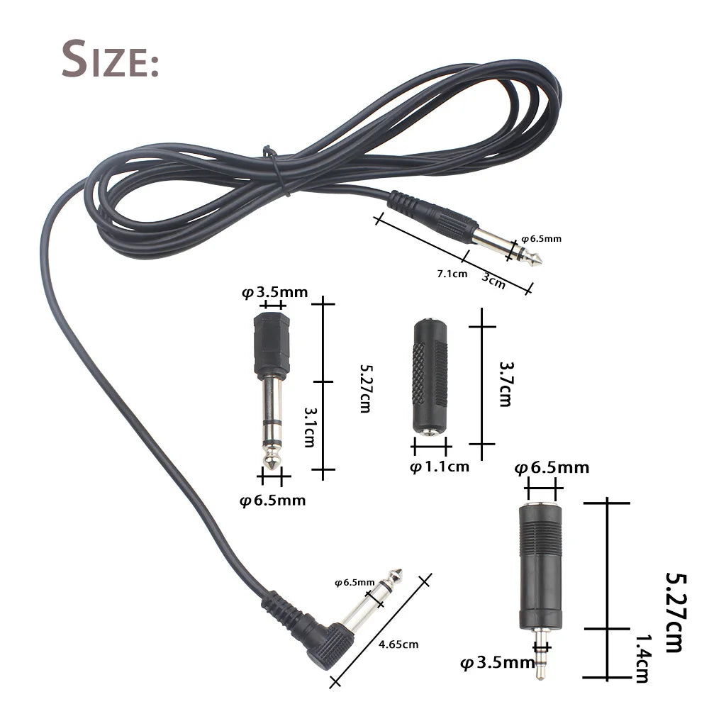 Guitar Cable 3m Connecting Cable 6.35mm 3.5mm Plugs