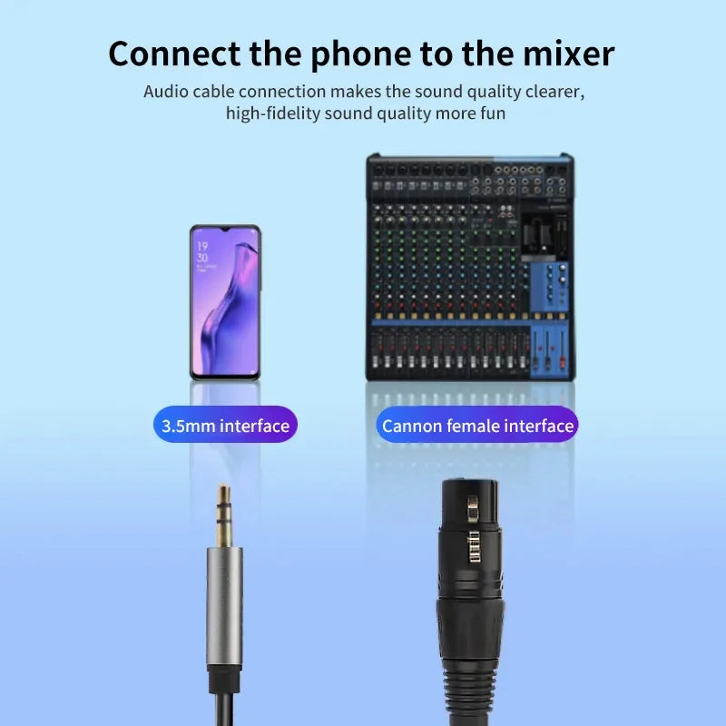 XLR Female to 3.5mm Audio Cable Balanced Analog Audio Cord