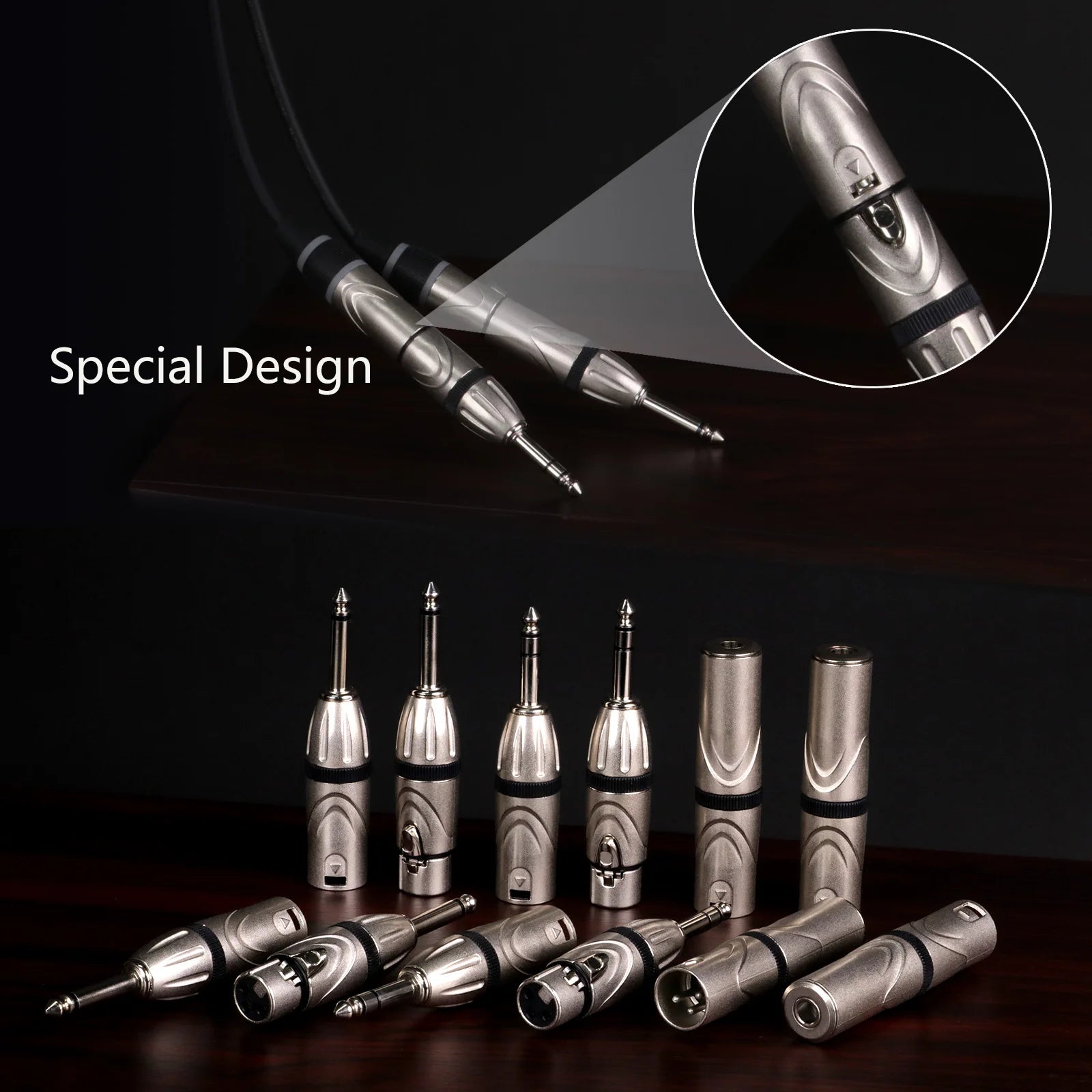 1pc XLR Male/Female to 1/4 Inch TRS Adapter
