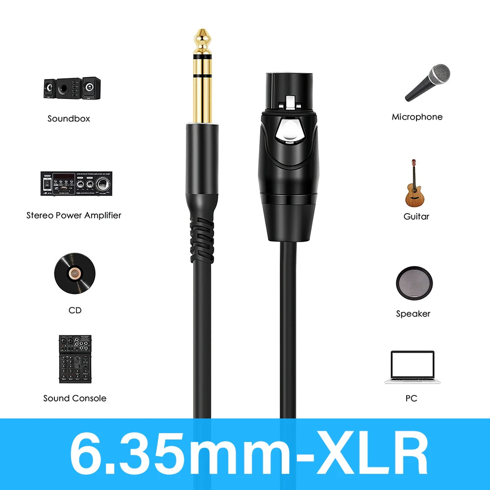 Jack 6.35mm To Female XLR Cable