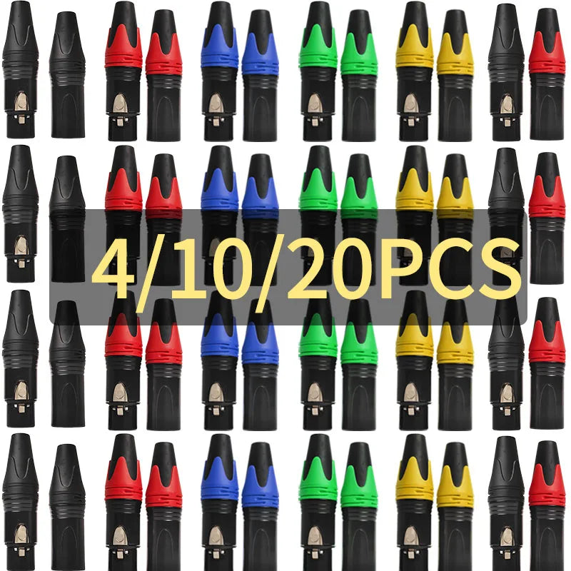 RGB 4/10/20pcs 3-Pin XLR Male or Female Connector