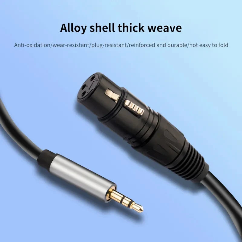 XLR Female to 3.5mm Audio Cable Balanced Analog Audio Cord