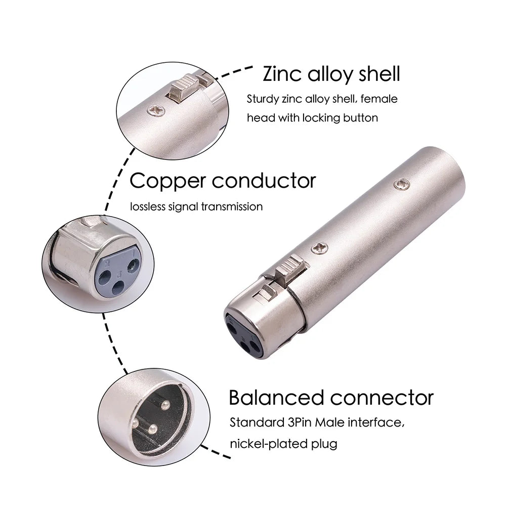 2PCS/4PCS XLR Adapter XLR Male To Female Adapter XLR Female to Male