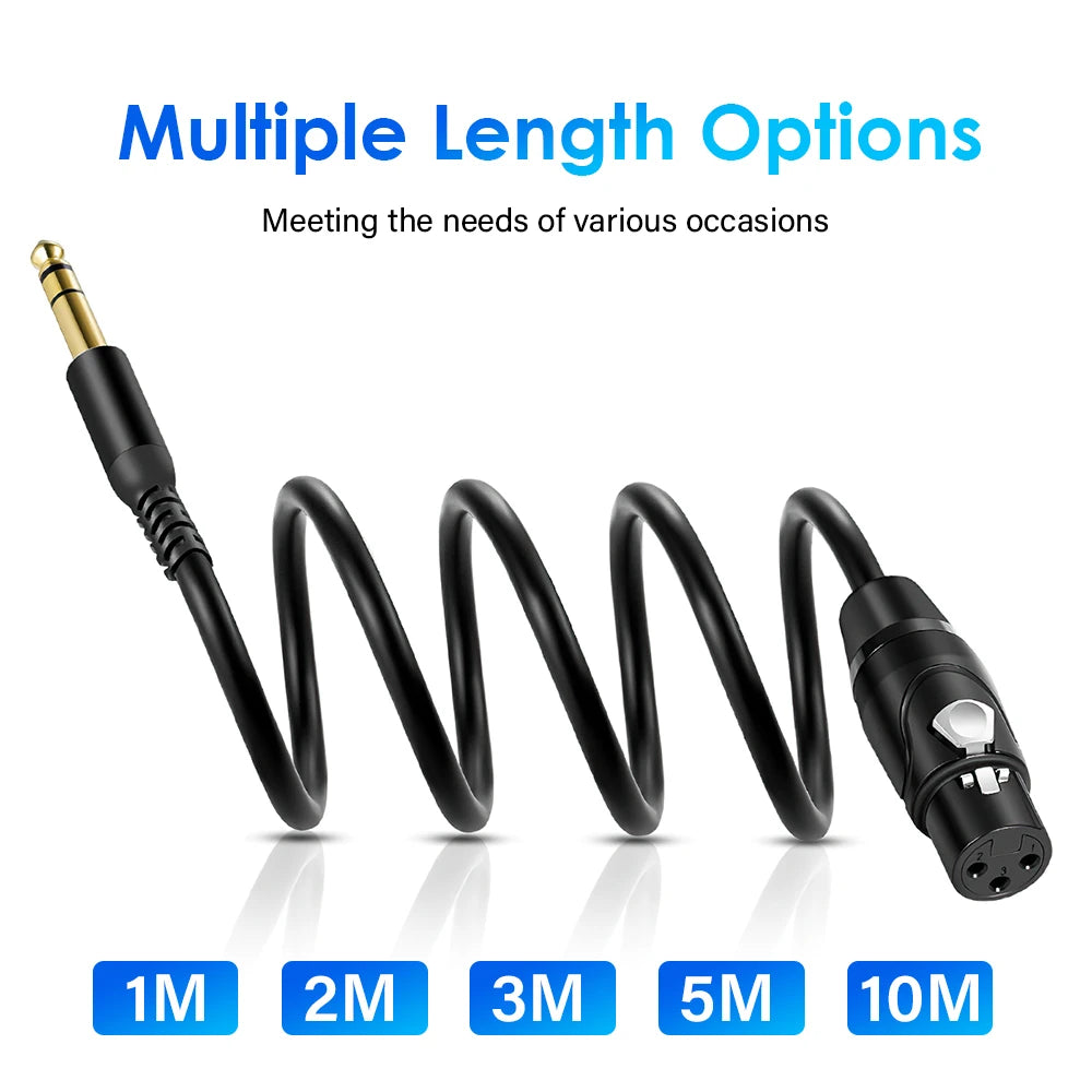 Jack 6.35mm To Female XLR Cable