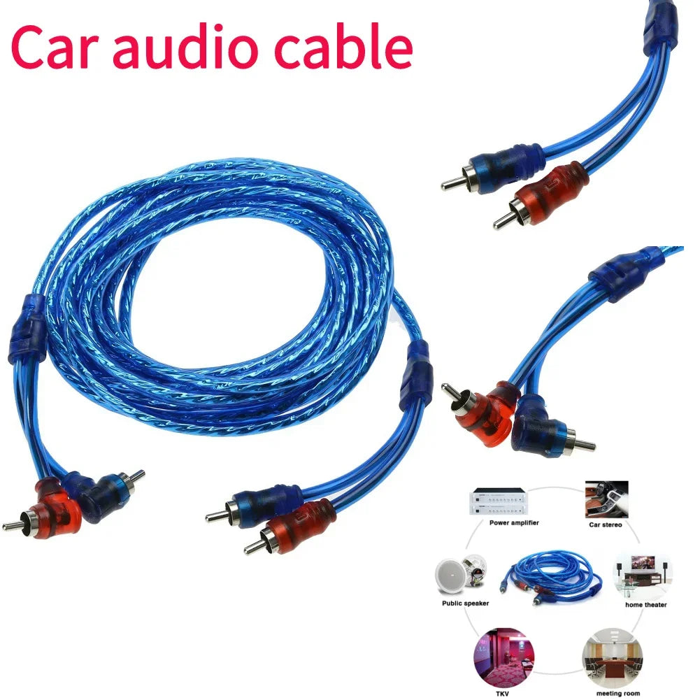 5M Amplifier Cable Installation Wiring RCA Copper Wire Vehicle Audio Cable Automotive Electronic Accessories