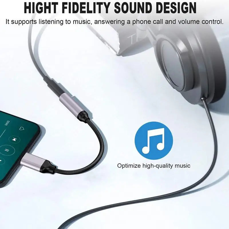 USB C To 3.5mm Female Headphone Jack Adapter Nylon Braide For Phone, Laptop
