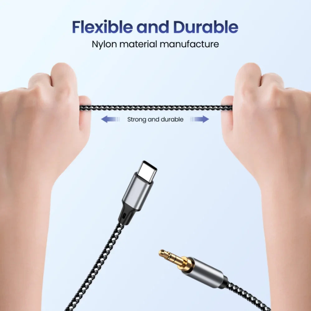 1m 1.5m 2m USB Type C To 3.5Mm Jack AUX Cable for Phone Headphones Car HIFI