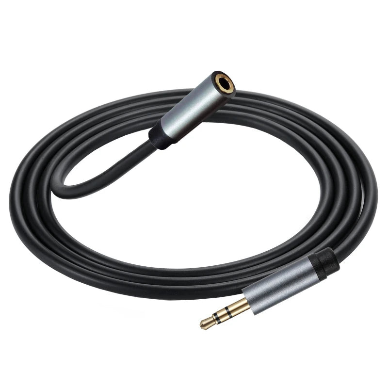 Metal Shell Gold Plated Stereo Trs 3.5mm Male To Female Extension Cable Cord