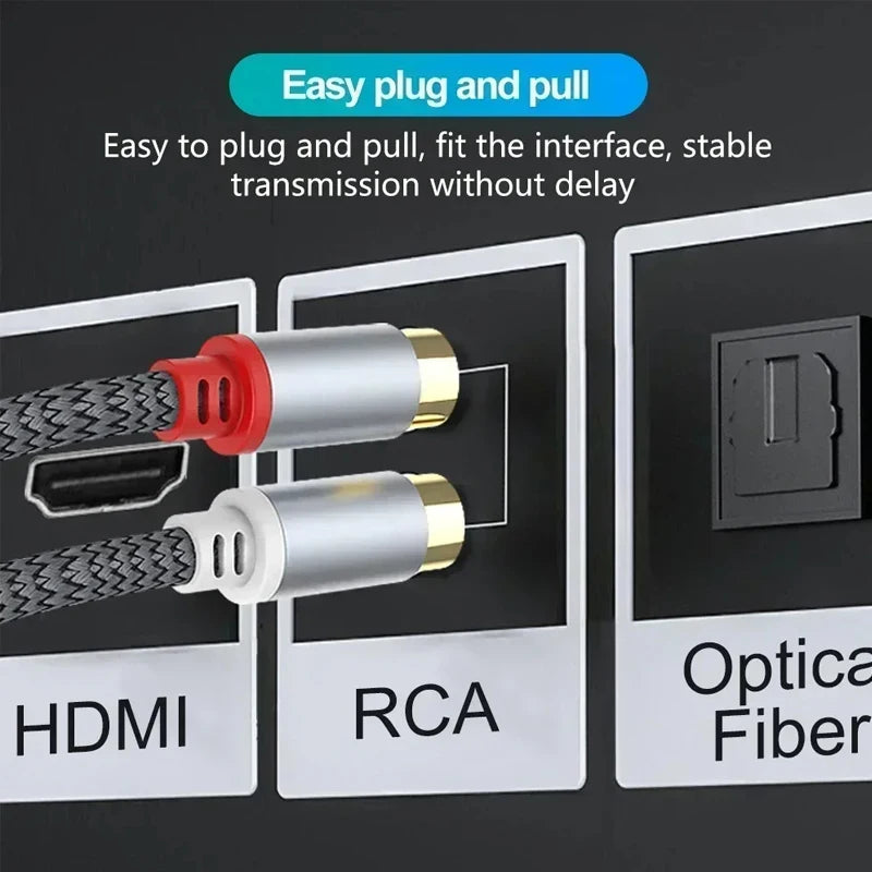2 Rca To 2 Rca Stereo Cables Male To Male Aux Cable Jack