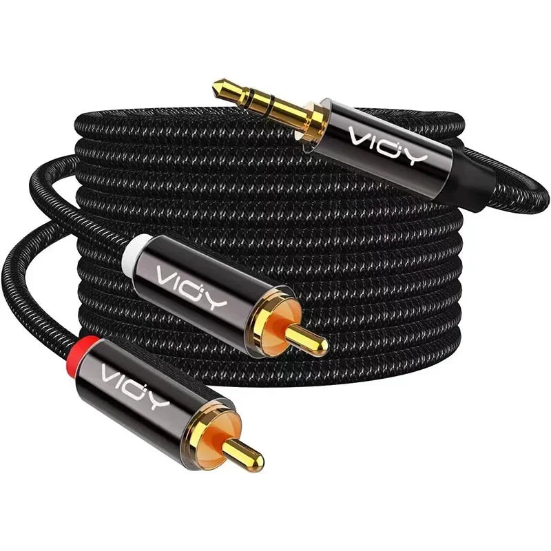 RCA To 3.5mm Stereo Audio Cable 100% Shield 3.5mm Male To 2RCA Male Aux Cord